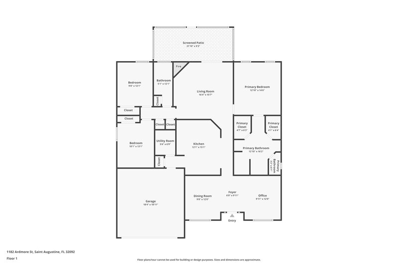 2,455/Mo, 1182 Ardmore St St Augustine, FL 32092 Floor Plan View
