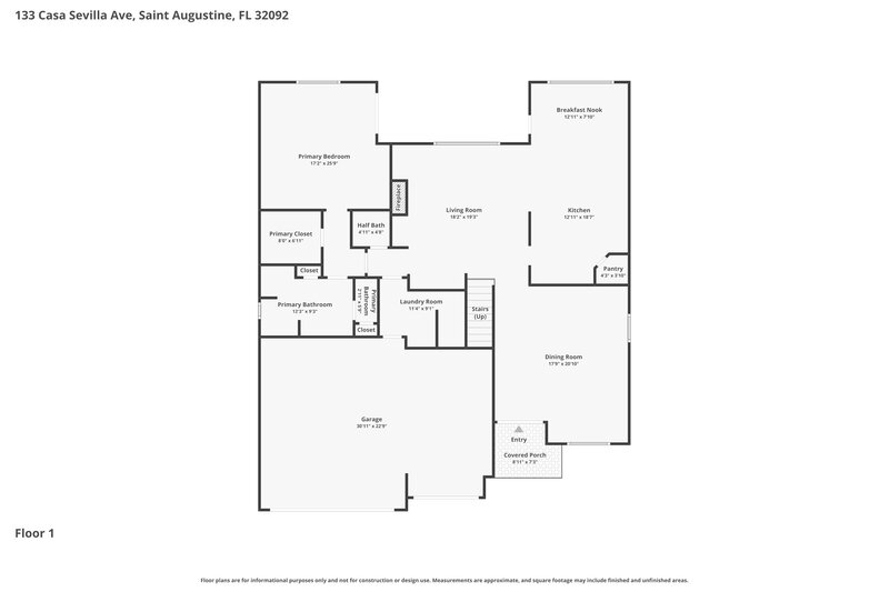 3,480/Mo, 133 Casa Sevilla Ave St Augustine, FL 32092 Floor Plan View
