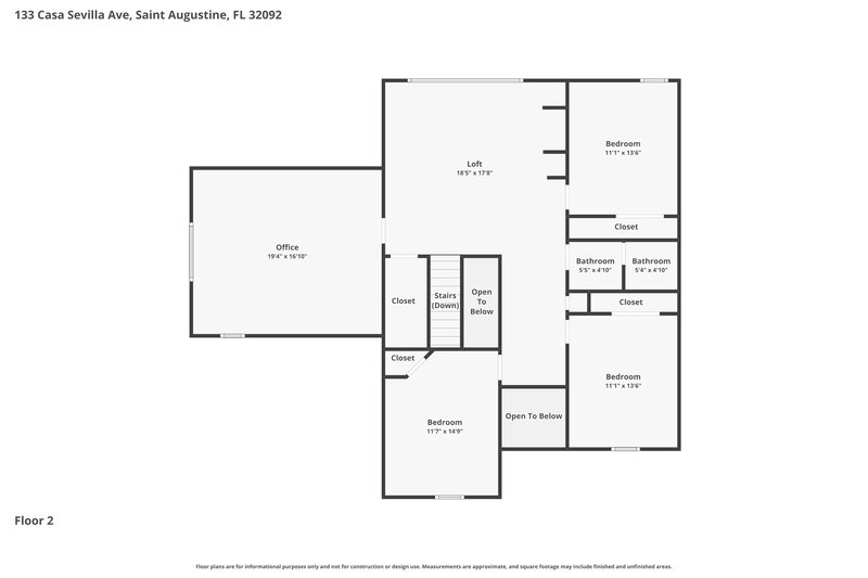 3,480/Mo, 133 Casa Sevilla Ave St Augustine, FL 32092 Floor Plan View 2