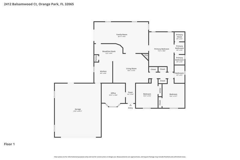2,070/Mo, 2412 Balsamwood Ct Orange Park, FL 32065 Floor Plan View
