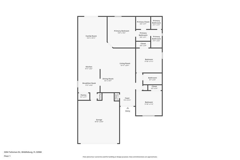 1,665/Mo, 3204 Talisman Dr Middleburg, FL 32068 Floor Plan View