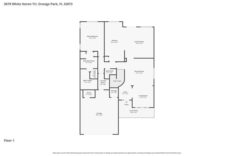 2,210/Mo, 3079 White Heron Trl Orange Park, FL 32073 Floor Plan View