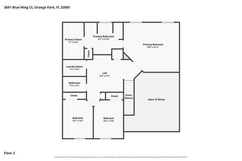 2,470/Mo, 3691 Blue Wing Ct Orange Park, FL 32065 Floor Plan View 2