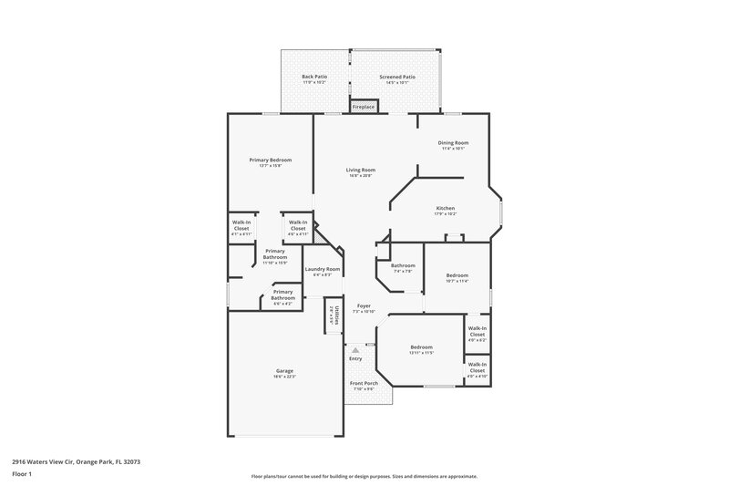 2,025/Mo, 2916 Waters View Cir Orange Park, FL 32073 Floor Plan View