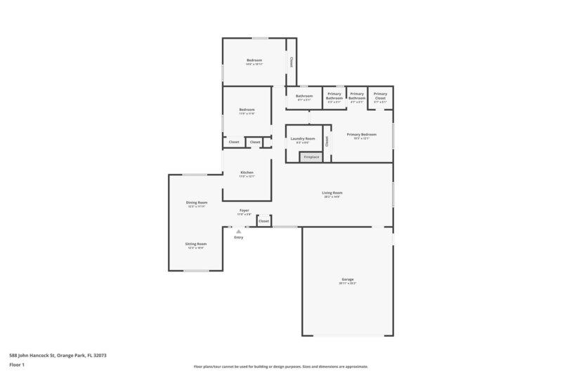 1,885/Mo, 588 John Hancock St Orange Park, FL 32073 Floorplan View
