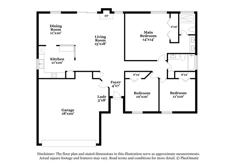 1,710/Mo, 8291 Honeysuckle Ln Jacksonville, FL 32244 Floor Plan View