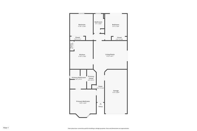 1,615/Mo, 1936 Hunters Trace Cir Middleburg, FL 32068 Floor Plan View