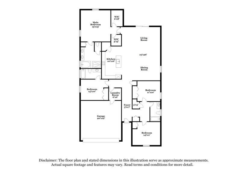 1,985/Mo, 7260 Blairton Way Jacksonville, FL 32222 Floor Plan View