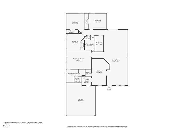 1,975/Mo, 2236 Blackstone Way Saint Augustine, FL 32092 Floor Plan View