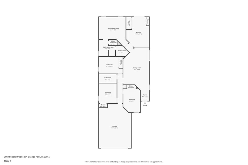 2,080/Mo, 3903 Pebble Brooke Circle South Orange Park, FL 32065 Floor Plan View