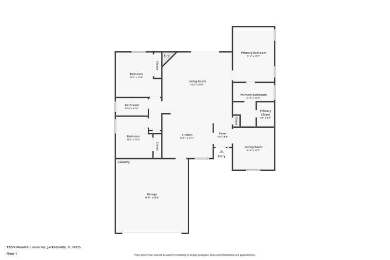 3,000/Mo, 12274 Mountain View Ter Jacksonville, FL 32225 Floorplan View