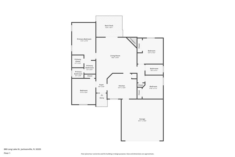 2,230/Mo, 880 Long Lake Dr Jacksonville, FL 32225 Floor Plan View