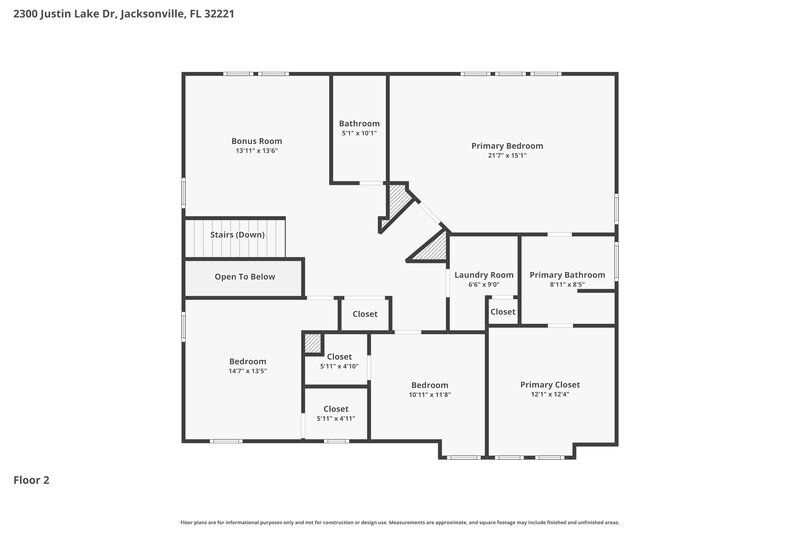 2,300/Mo, 2300 Justin Lake Dr Jacksonville, FL 32221 Floor Plan View 2