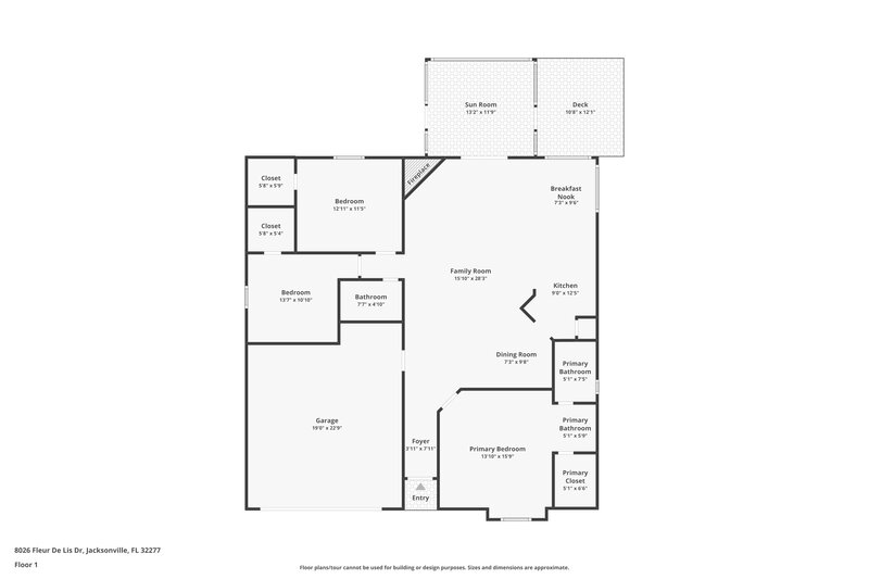 1,985/Mo, 8026 Fleur De Lis Dr Jacksonville, FL 32277 Floor Plan View