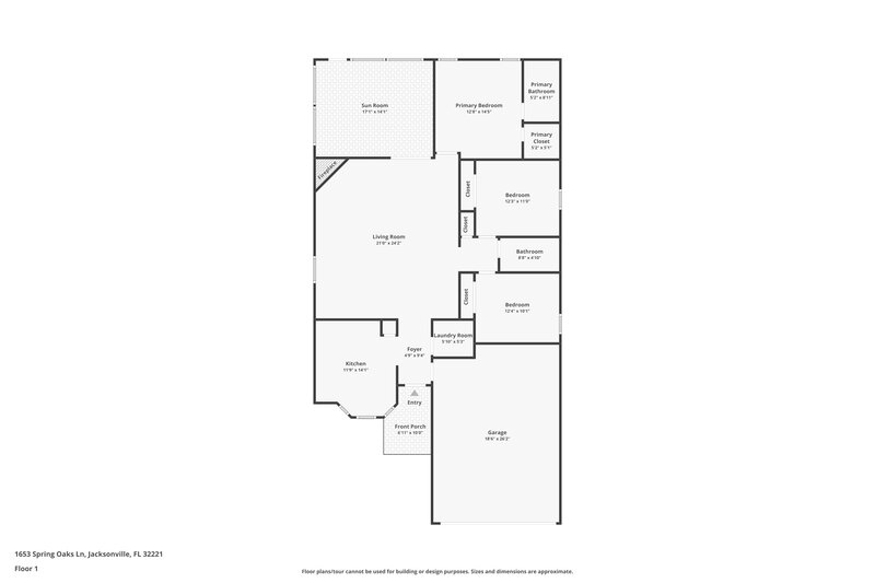 1,785/Mo, 1653 Spring Oaks Ln Jacksonville, FL 32221 Floor Plan View