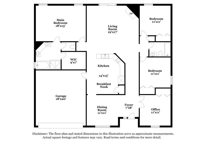 2,000/Mo, 8463 Hunston Mill Ln E Jacksonville, FL 32244 Floor Plan View