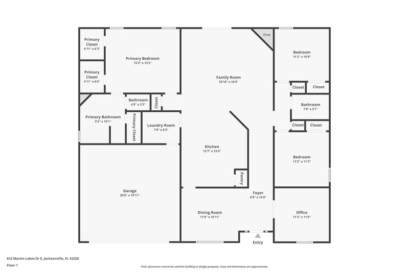 1,965/Mo, 612 Martin Lakes Dr E Jacksonville, FL 32220 Floor Plan View