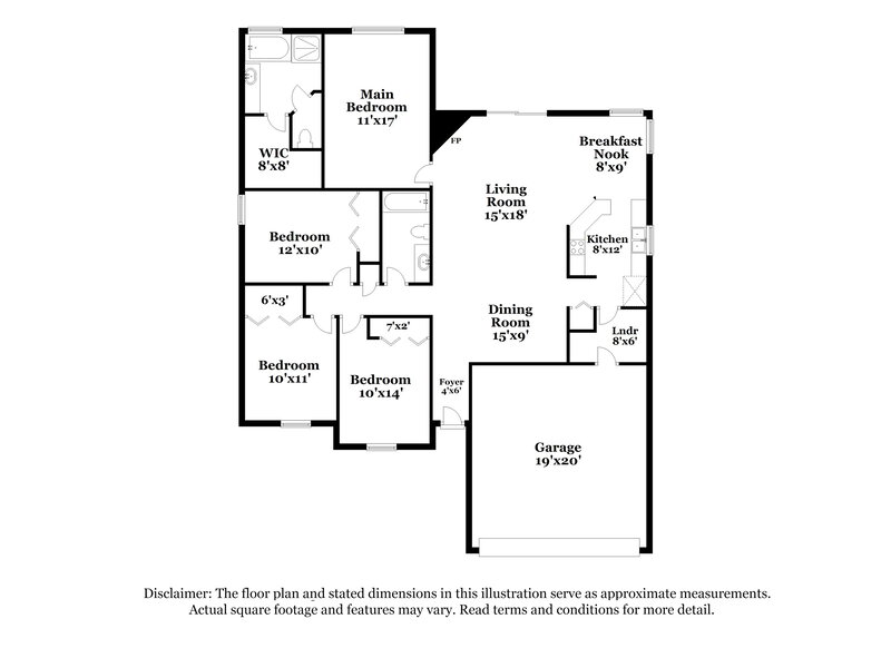 2,520/Mo, 6538 Blue Leaf Ln Jacksonville, FL 32244 Floor Plan View