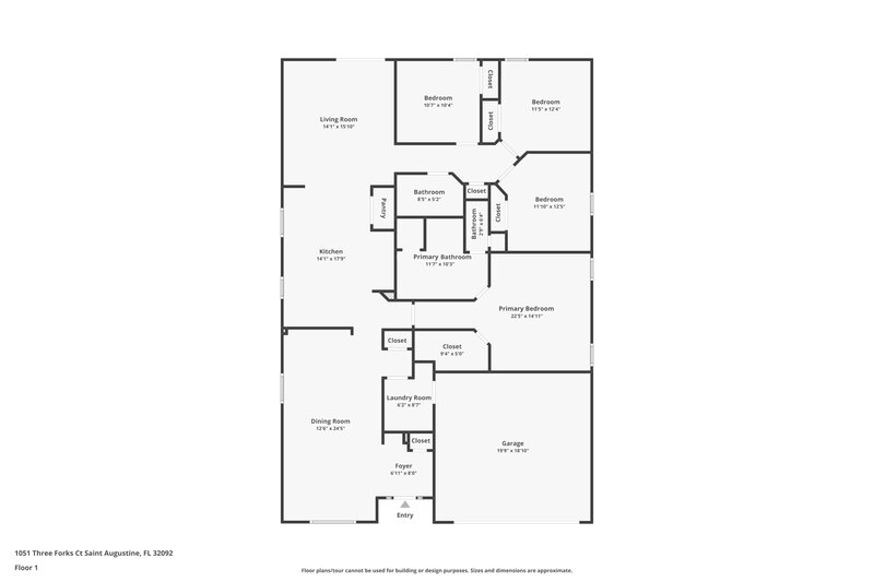 2,160/Mo, 1051 Three Forks Ct St Augustine, FL 32092 Floor Plan View