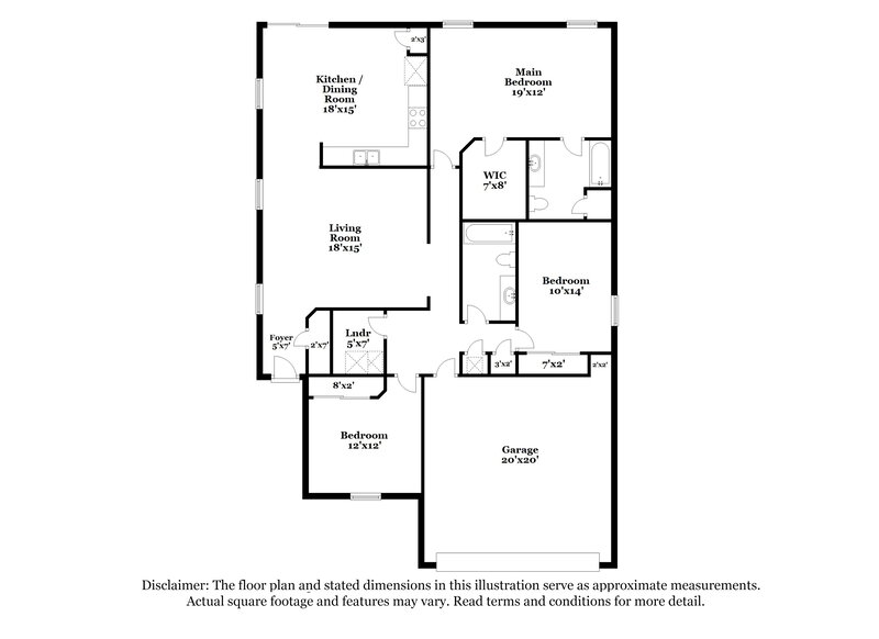 1,840/Mo, 11412 Brian Lakes Dr Jacksonville, FL 32221 Floor Plan View