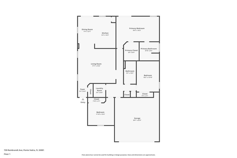 1,845/Mo, 720 Rembrandt Ave Ponte Vedra, FL 32081 Floor Plan View