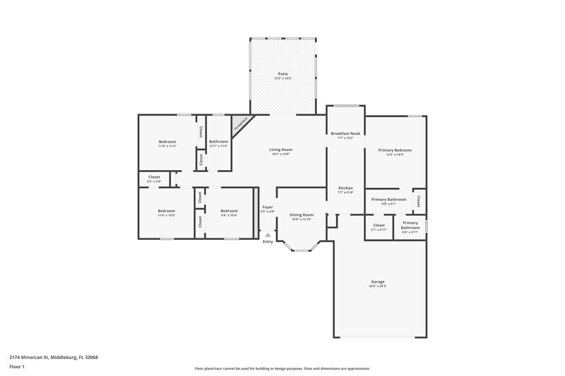 1,895/Mo, 2174 Minorcan St Middleburg, FL 32068 Floor Plan View