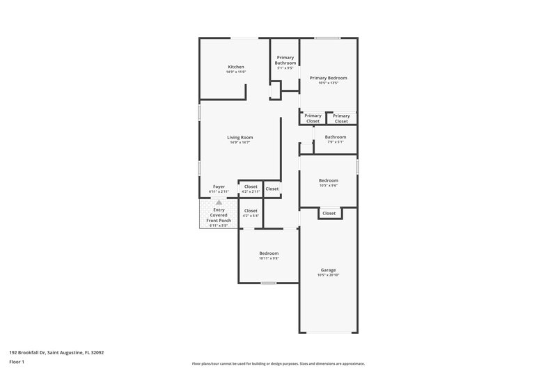 1,855/Mo, 192 Brookfall Dr Saint Augustine, FL 32092 Floor Plan View