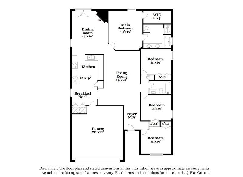 1,915/Mo, 1829 Heartpine Dr Middleburg, FL 32068 Floor Plan View