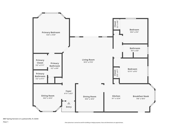 1,700/Mo, 8857 Spring Harvest Ln E Jacksonville, FL 32244 Floor Plan View