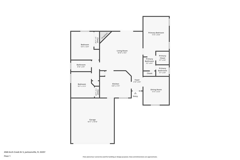 1,940/Mo, 4560 Arch Creek Dr S Jacksonville, FL 32257 Floor Plan View