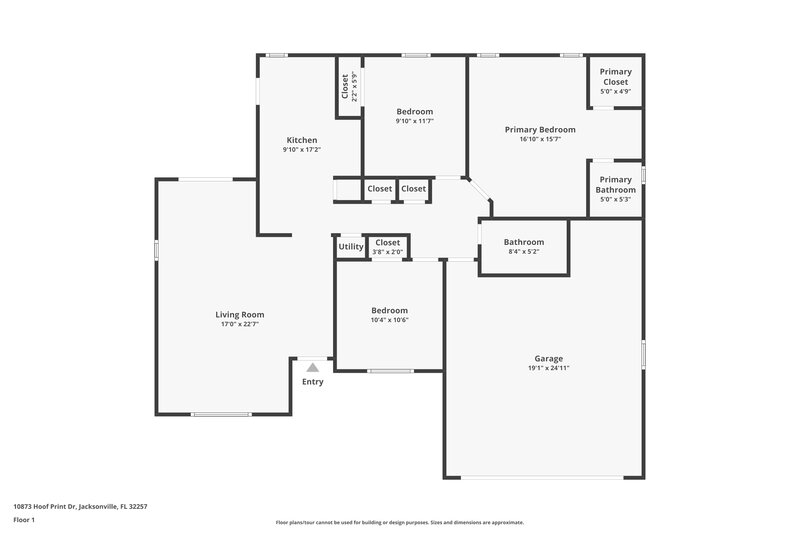 1,815/Mo, 10873 Hoof Print Dr Jacksonville, FL 32257 Floor Plan View