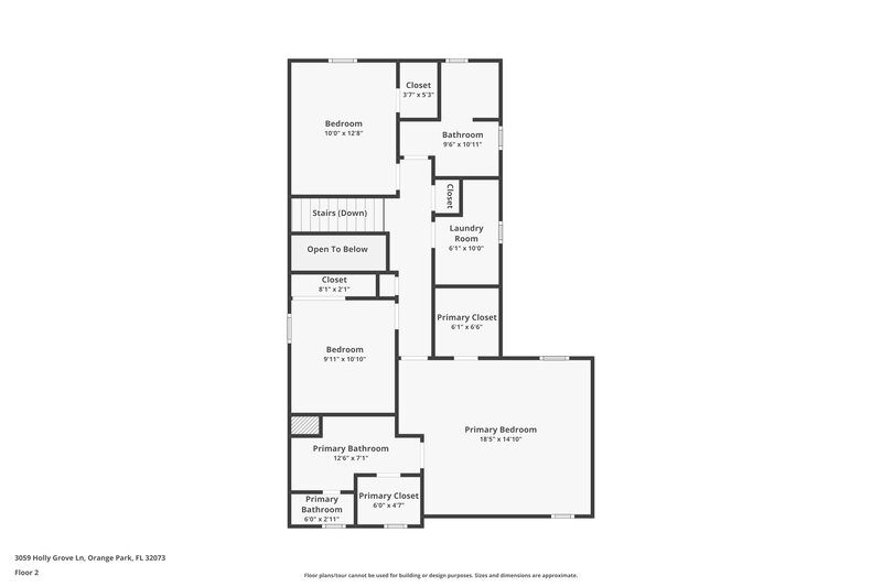 1,940/Mo, 3059 Holly Grove Ln Orange Park, FL 32073 Floor Plan View 2