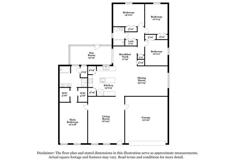 1,960/Mo, 3190 Sedona Trail Jacksonville, FL 32208 Floor Plan View