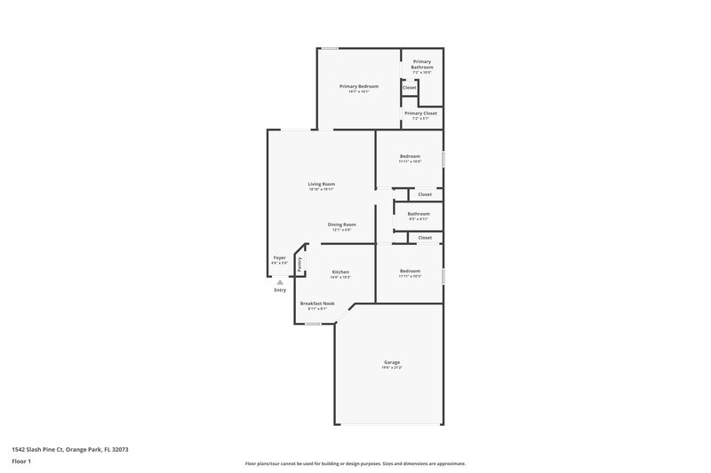 1,745/Mo, 1542 Slash Pine Ct Orange Park, FL 32073 Floor Plan View