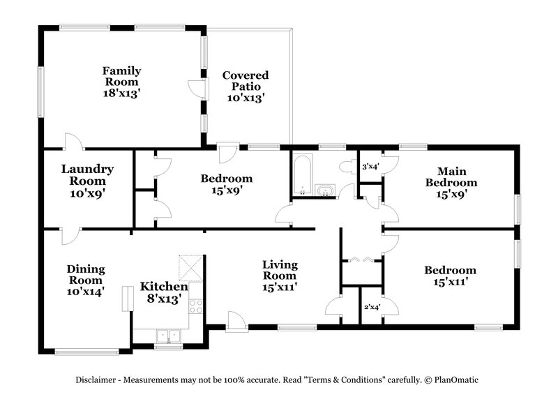 1,475/Mo, 6239 Commodore Dr Jacksonville, FL 32244 Floor Plan View