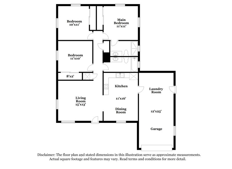 1,605/Mo, 6123 Bizier Rd Jacksonville, FL 32244 Floor Plan View