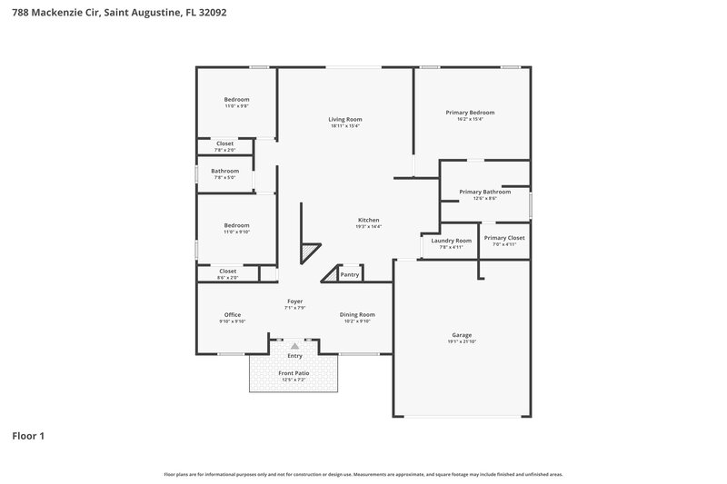 2,330/Mo, 788 Mackenzie Cir St Augustine, FL 32092 Floor Plan View