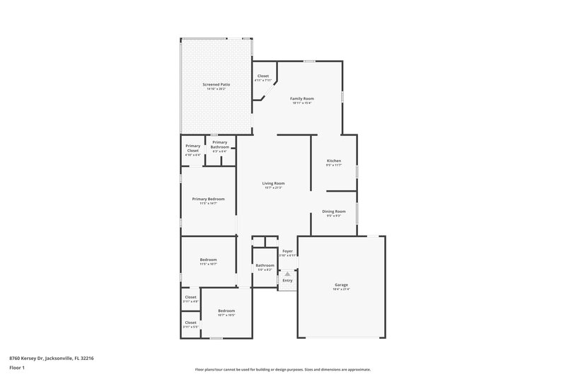 1,940/Mo, 8760 Kersey Dr Jacksonville, FL 32216 Floor Plan View