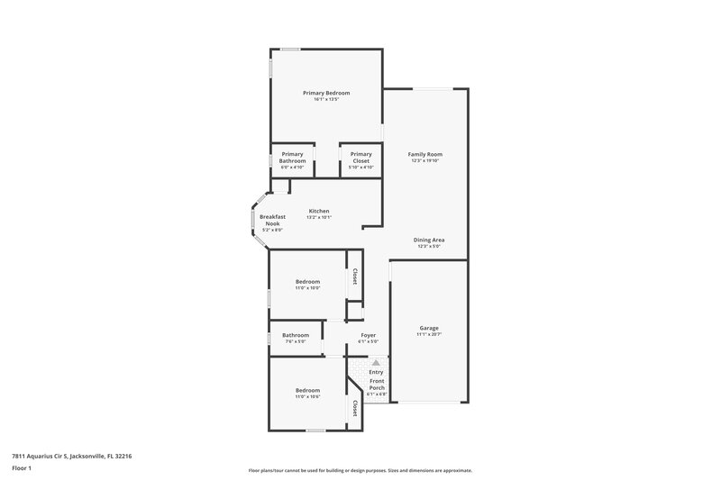1,695/Mo, 7811 Aquarius Cir S Jacksonville, FL 32216 Floor Plan View