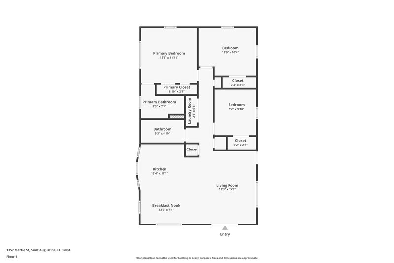 1,585/Mo, 1357 Mattie St Saint Augustine, FL 32084 Floor Plan View
