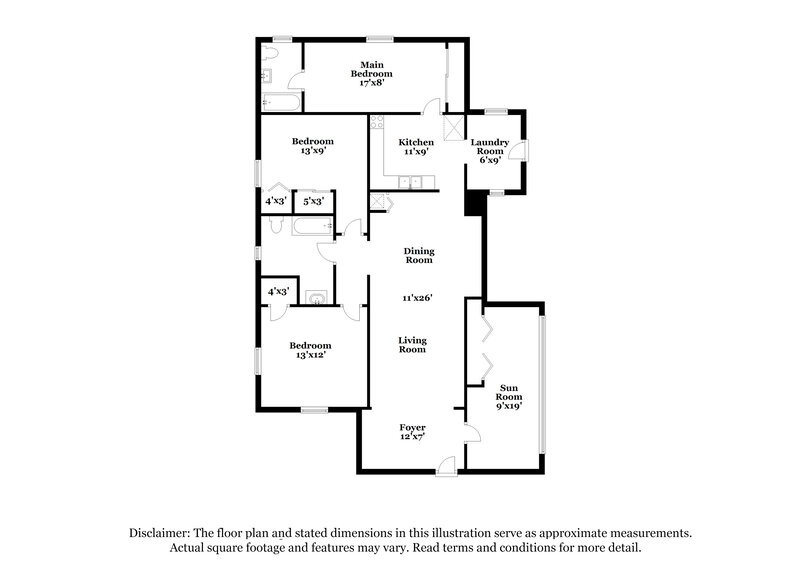 1,800/Mo, 2839 Spring Park Rd Jacksonville, FL 32207 Floor Plan View