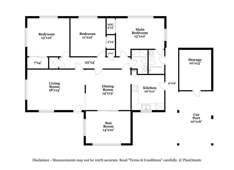 1,580/Mo, 3937 RODBY DR Jacksonville, FL 32210 Floor Plan View