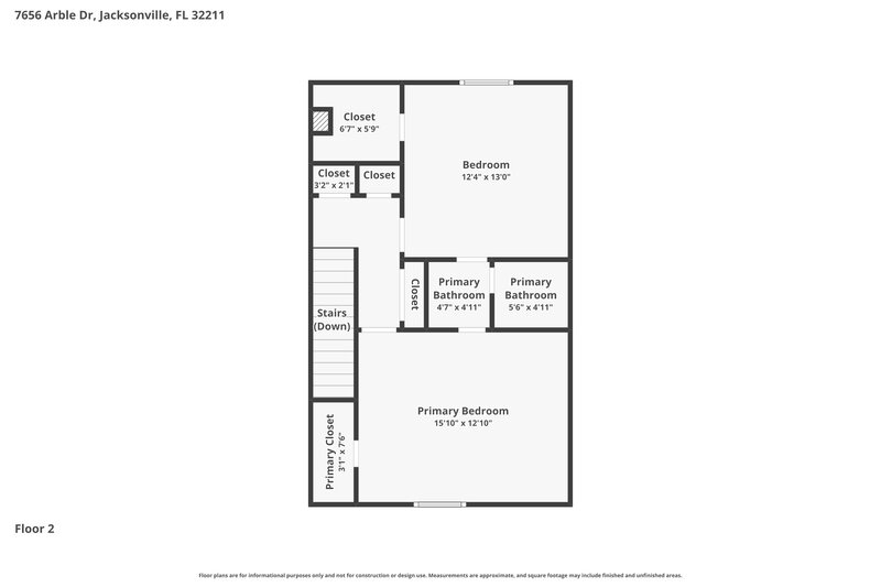 1,585/Mo, 7656 Arble Dr Jacksonville, FL 32211 Floor Plan View 2