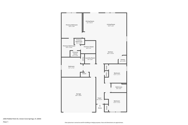 1,995/Mo, 2303 Pebble Point Dr Green Cove Springs, FL 32043 Floor Plan View