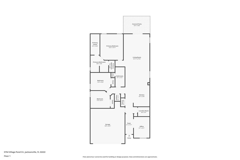 1,825/Mo, 5754 Village Pond Cir Jacksonville, FL 32222 Floor Plan View