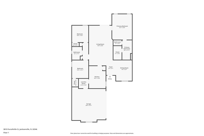 2,250/Mo, 3815 Purcellville Ct Jacksonville, FL 32246 Floor Plan View