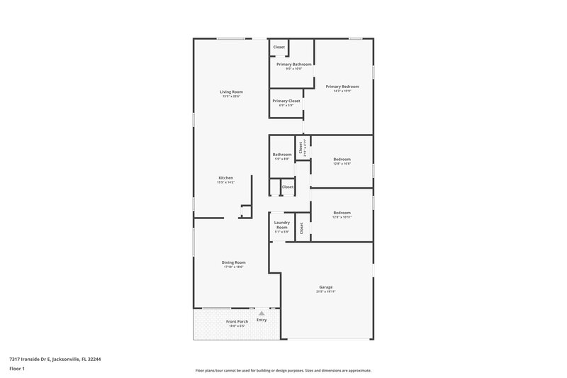 1,790/Mo, 7317 Ironside Dr E Jacksonville, FL 32244 Floor Plan View