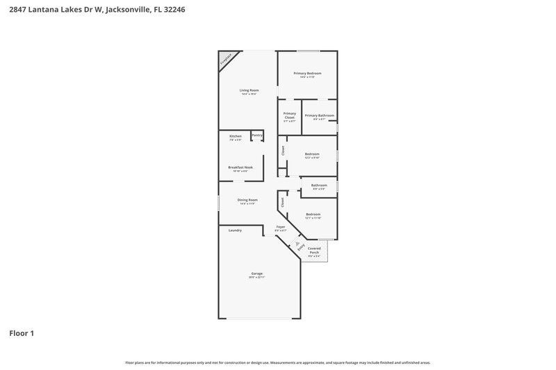 2,195/Mo, 2847 Lantana Lakes Dr W Jacksonville, FL 32246 Floor Plan View