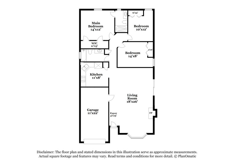 1,640/Mo, 10725 Meadowlea Dr Jacksonville, FL 32218 Floorplan View
