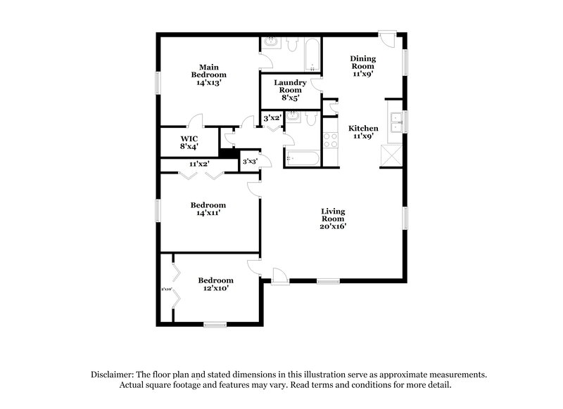 1,460/Mo, 1082 Melson Ave Jacksonville, FL 32254 Floor Plan View